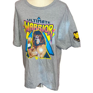 Men’s WWE Ultimate Warrior Unleash Your Warrior Gray T-Shirt WWF XLarge